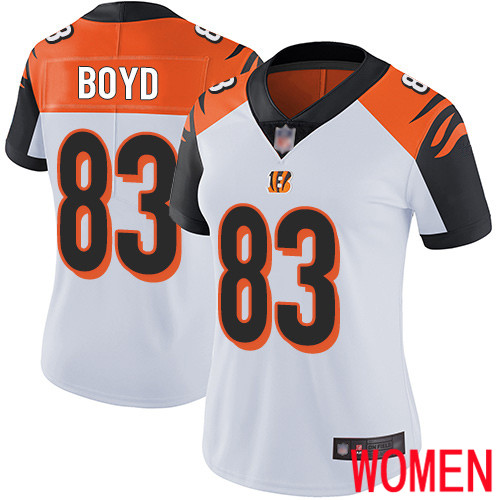 Cincinnati Bengals Limited White Women Tyler Boyd Road Jersey NFL Footballl #83 Vapor Untouchable->women nfl jersey->Women Jersey